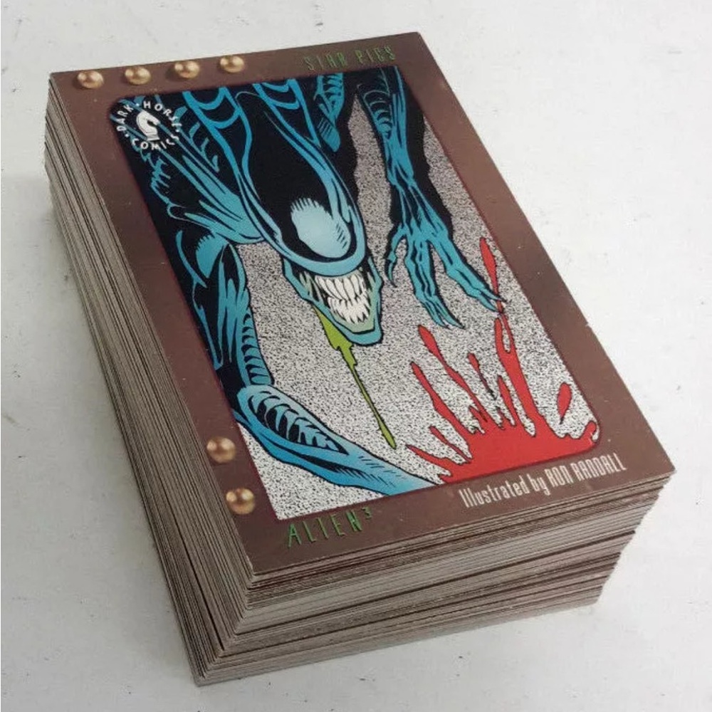 Comic Art Trading Card Set with Alien Design